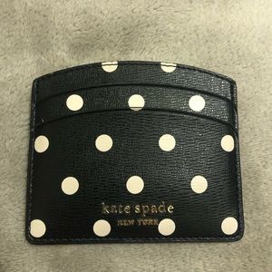 Kate Spade polka dot card holder